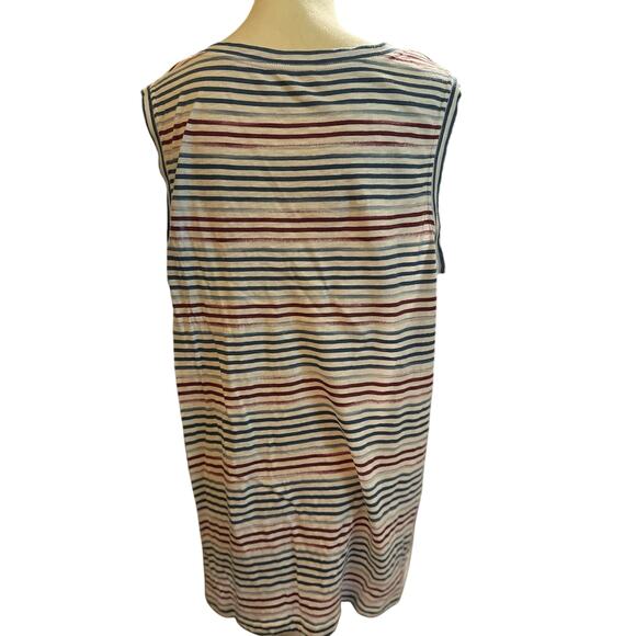 Caslon Multicolor Striped Distressed Tank, Plus Size 2XL - Picture 3 of 5